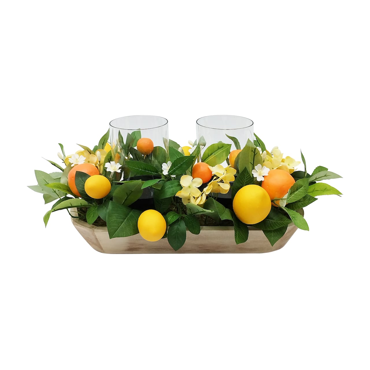 18" Orange & Lemon Pillar Candle Holder by Ashland®